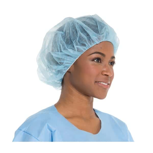 Hair Covering Caps & Nets Foodservice/Clean Room/Labs/Canteen White Blue x 1000 