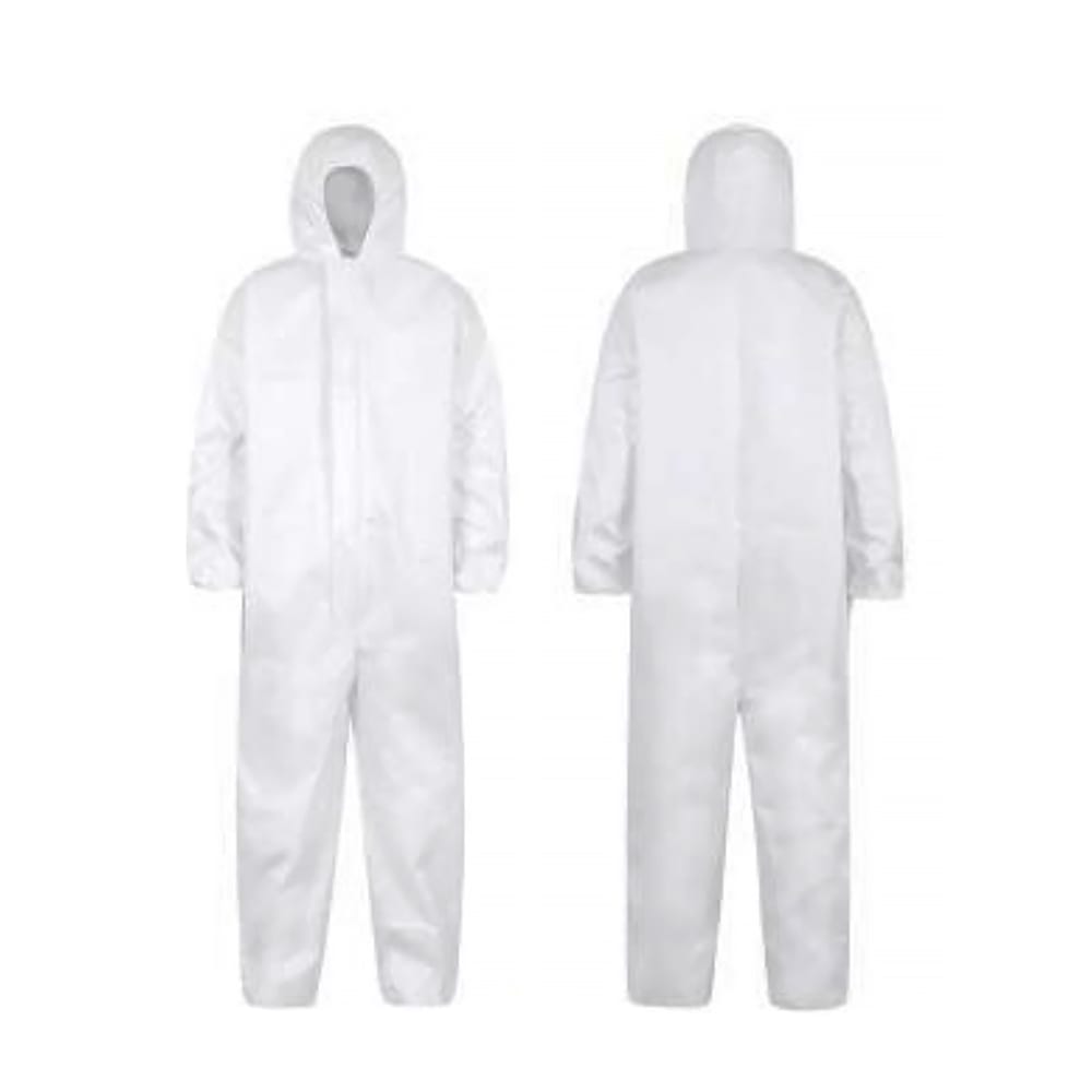 disposable white medical isolation suit
