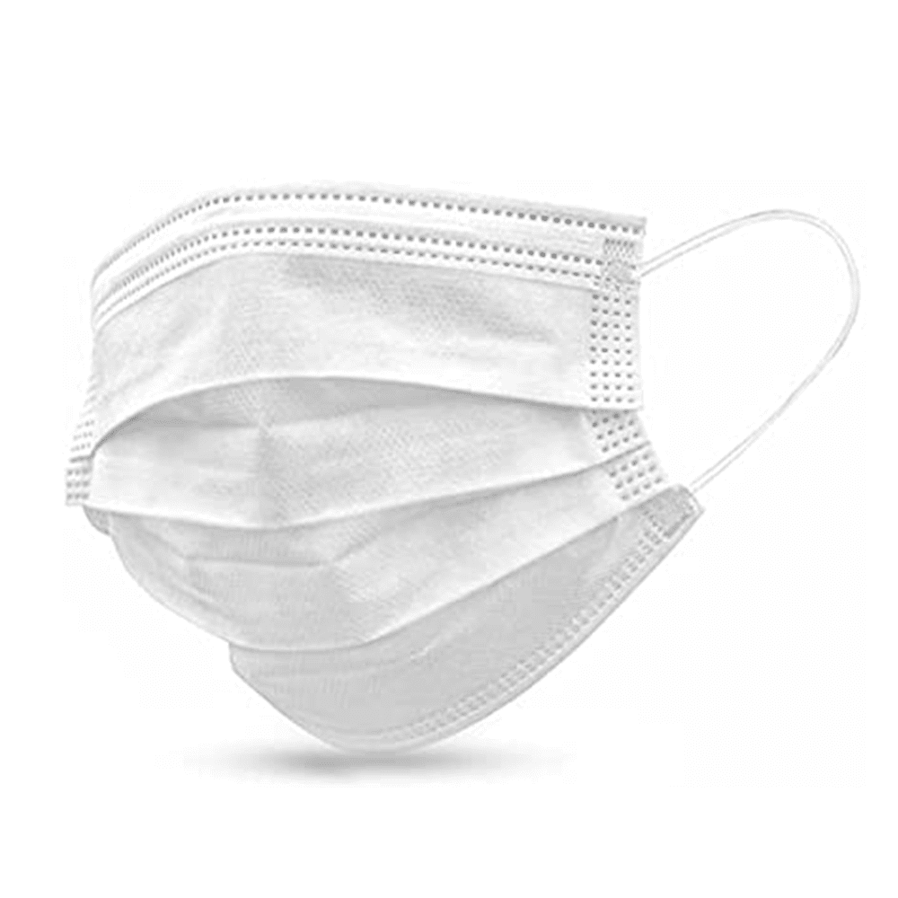 3-ply white face mask